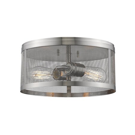 Z-Lite Meshsmith 2 Light Flush Mount, Brushed Nickel 331F12-BN